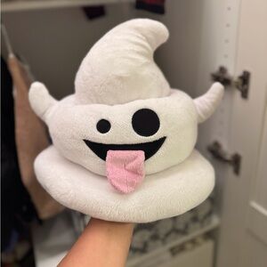Plush Ghost Hat with Pink Tongue